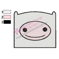 Finn Face Adventure Time Embroidery Design 03